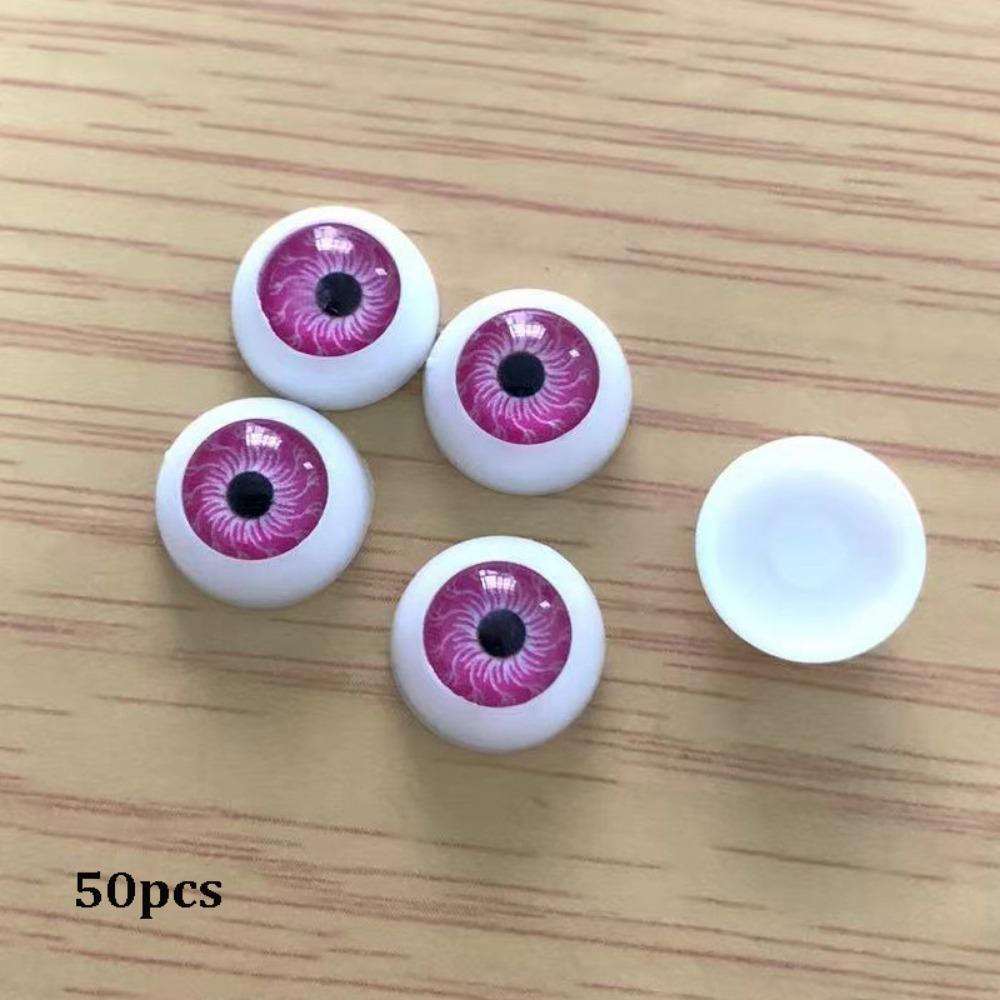 50pcs 12mm Doll Round Eyes Plastic Simulation Ceramic Eye Accessories Puppet Making Dinosaur Eyes