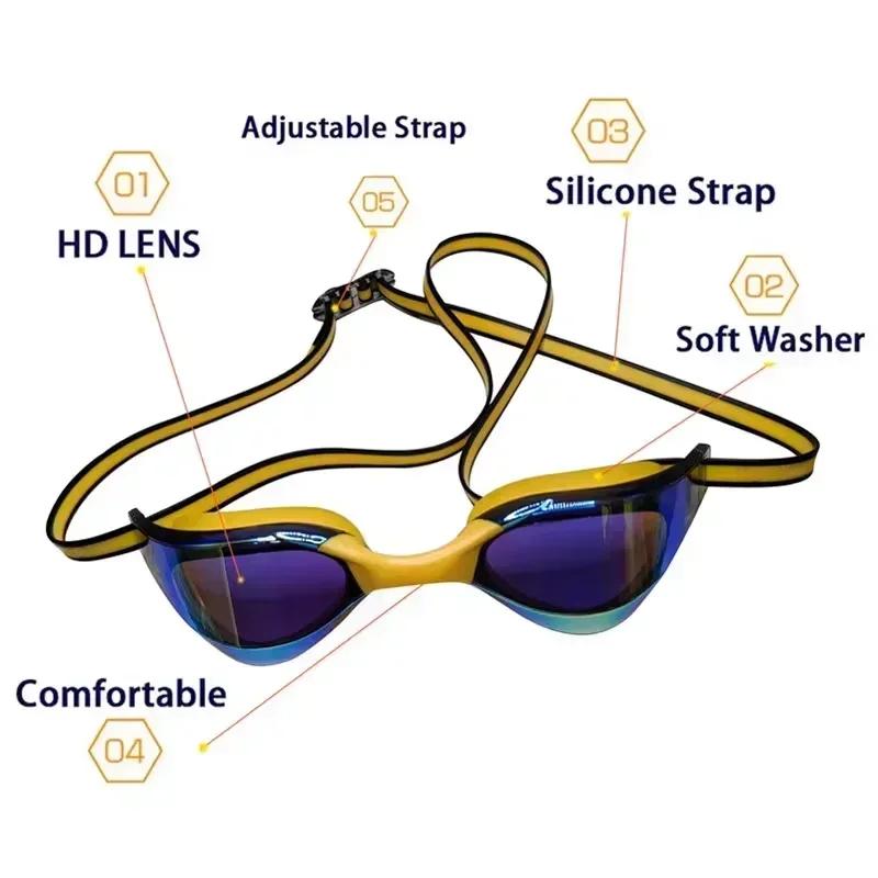 1pc Professional Anti-Fog HD Swimming Goggles Leak Proof Protection Glasses Men Women Adjustable Silicone Swim Training EYEWEAR