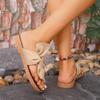 Shoes for Women 2024 Basic Women's Sandals Summer Casual Women Sandals Bow Print Flat Shoes Female Flip Flops Beach Slippers