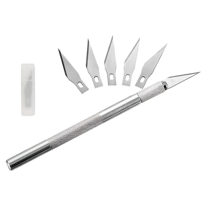 Engraving Non-Slip Metal Knife Kit and 6pcs #11 Blades Cutter Craft Knives for Mobile Phone PCB Repair Hand Tools, Christmas Present