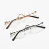 Rimless Edge-Cut Photochromic Myopia Glasses, Large Frame Anti-Blue Light, Fashionable Style