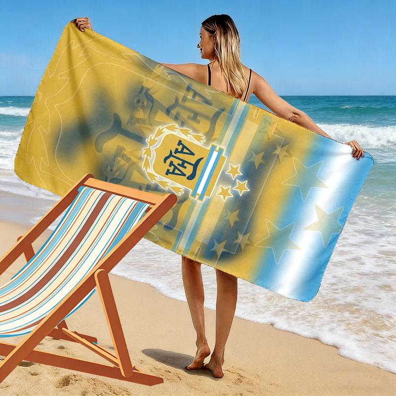 Messi Print Strandtuch, Großes Weiches Schnelltrocknendes Handtuch für Strand Camping Schwimmen