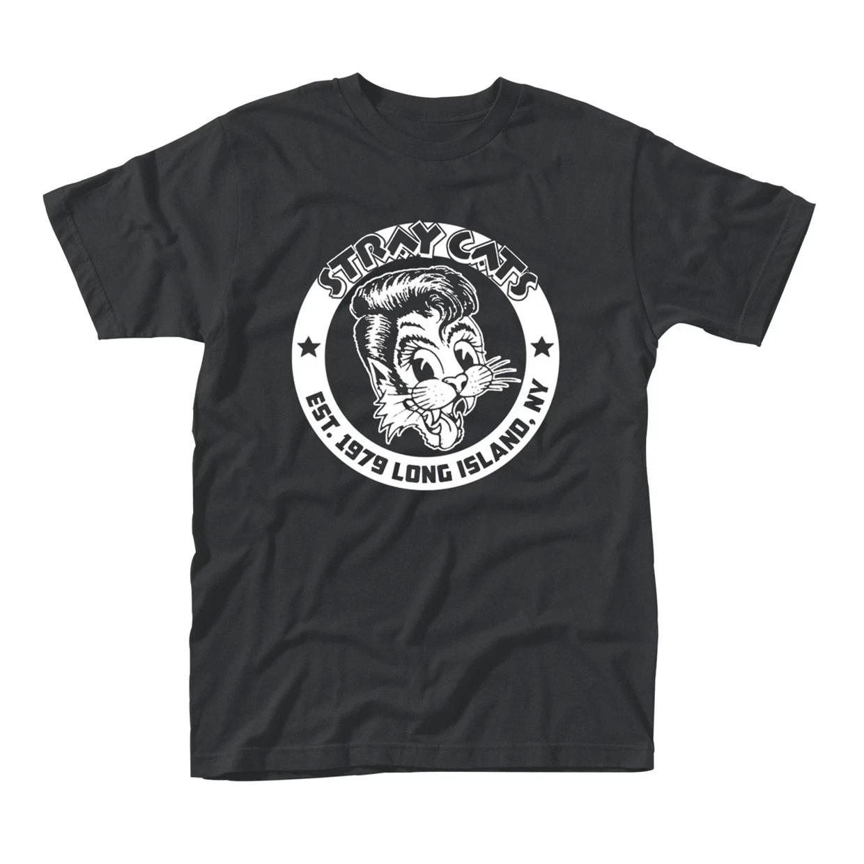 Men s and Women s T-shirts STRAY CATS - EST 1979 Heavy Cotton Black XXXXL