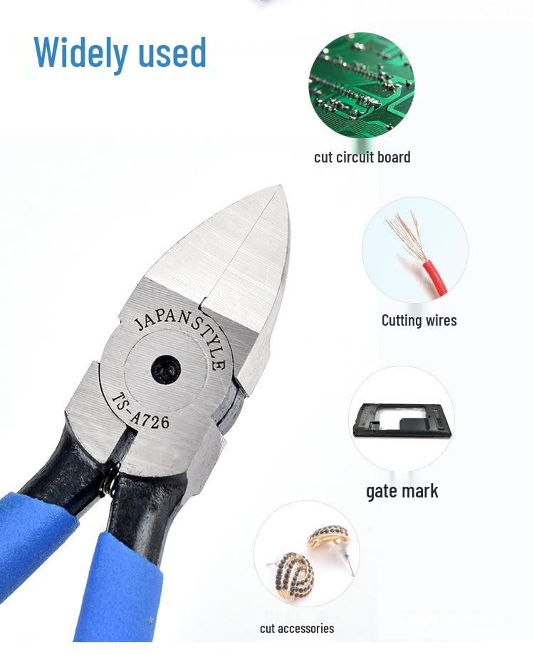 TSDETS Sprue Pliers Set: Includes 6" Side Cutting, 5" Diagonal Cutting, and 7" Wire Cutting Pliers for Plastic and Electrical Work.