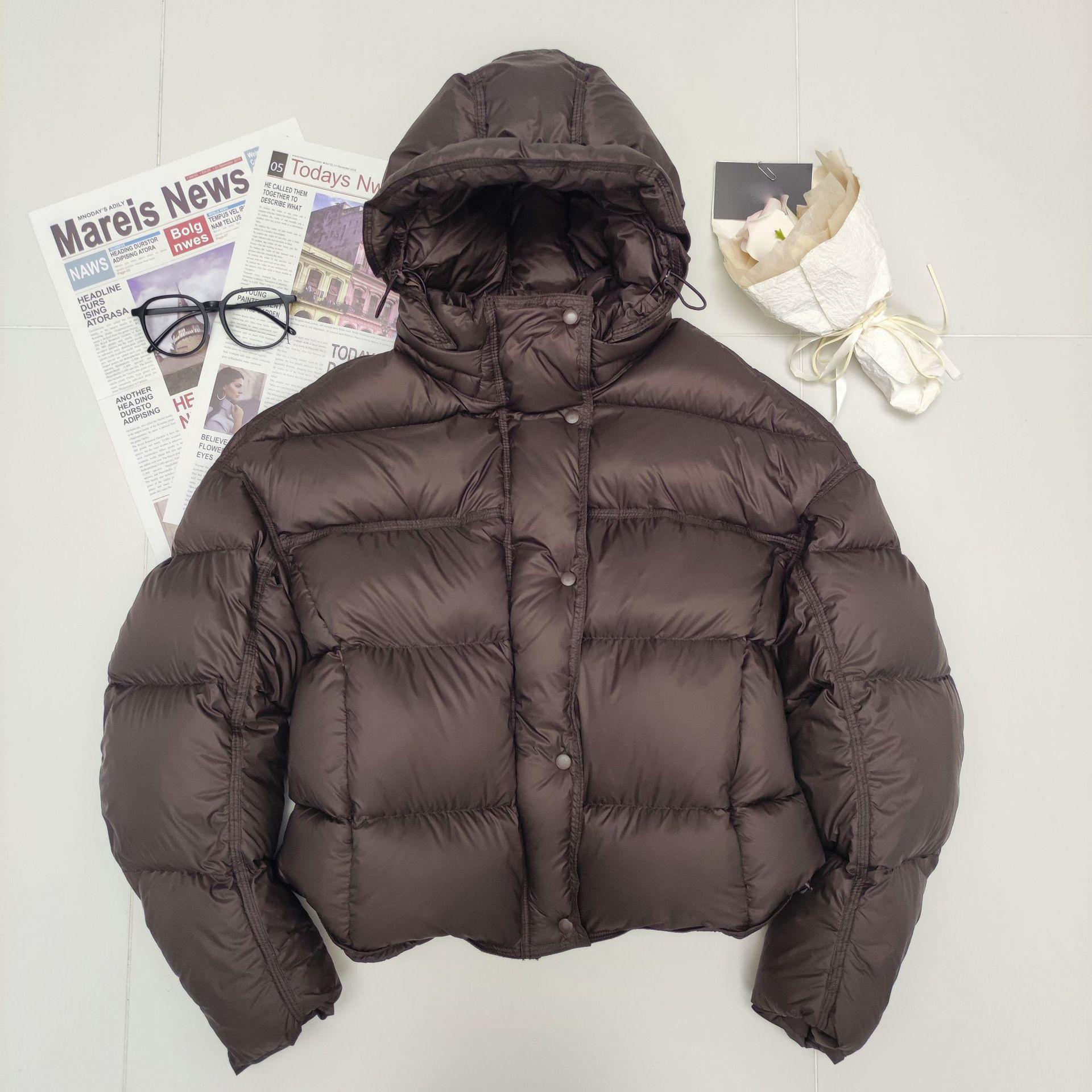 

Women s Short Hooded White Duck Down Jacket: Thick, Cozy, and Stylish Winter Coat M (120-145 jin)