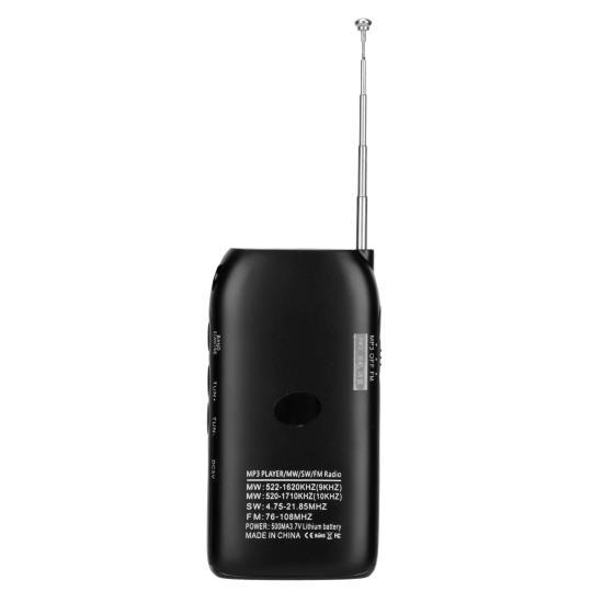 Digital Radio Multifunction FM MW SW Full Band Supports MP3 Playback Format Pocket Radio for Jogging and Gym 