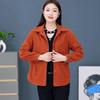 Women's Corduroy Jacket - Spring/Autumn Slimming Loose Fit for Middle-aged & Elderly