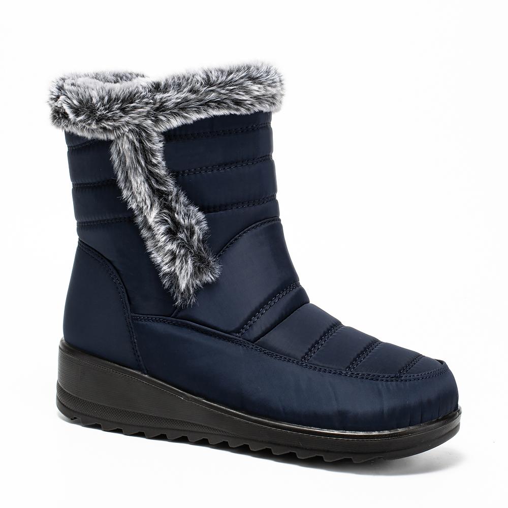 

Женские осенне-зимние ботинки из меха кролика, высокие теплые водонепроницаемые ботинки с боковой молнией 44 синий