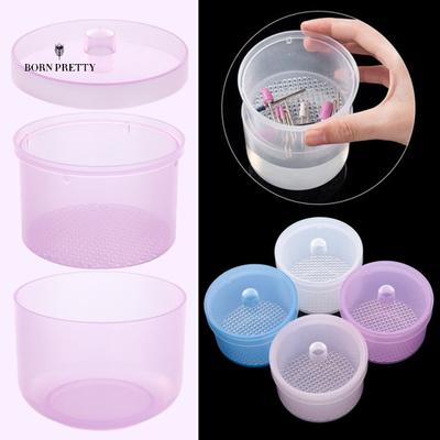 Practical Nail Drill Nails Ornaments Bits Cleaner Box Double Layer Reusable Cleaning