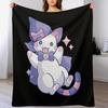 CandiCat Witch Throw Blanket Lightweight Cozy Blanket for Bed Sofa