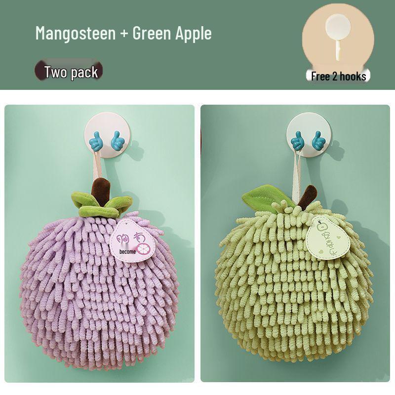 Chenille Hanging Hand Towel: Cute, Absorbent, Thickened for Kitchen & Bathroom