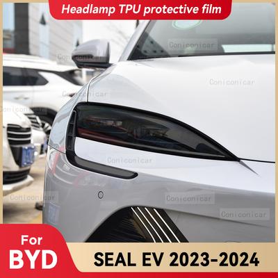 Pour BYD SEAL EV 2023 2024 Film Protecteur Noir en TPU pour Phare de Voiture Autocollant de Changement de Couleur pour Feu Avant Accessoires