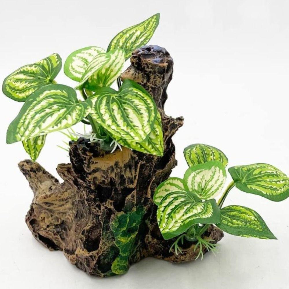 Big Sunken Wood Hideout House Plastic Hide Toy Hammock Cave Decorations  Fish Tank