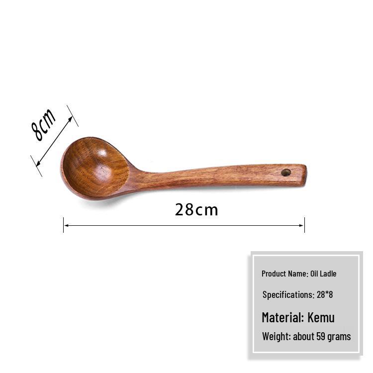 Long Handle Wooden Soup and Porridge Spoon: Large Kitchenware for Serving and Hot Pot