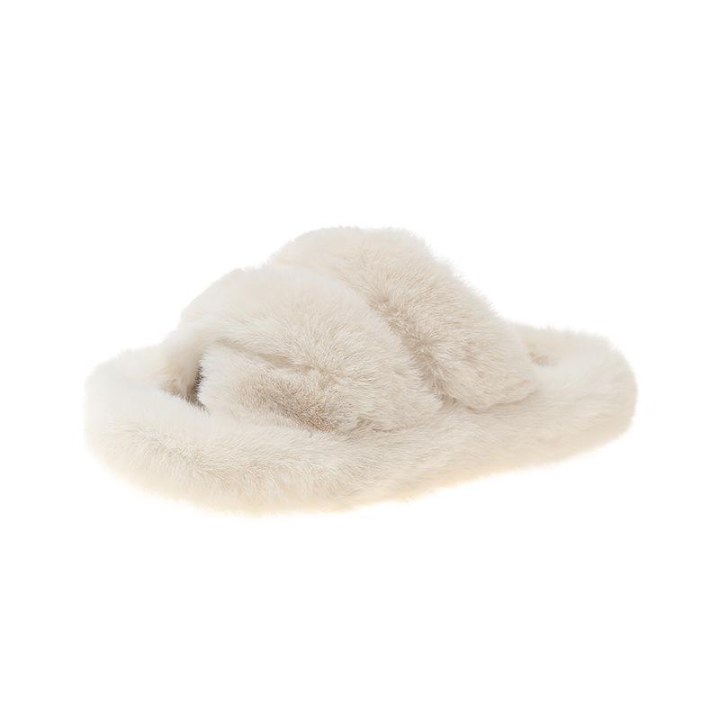 Foreign trade Mao Mao shoes women's 2025 autumn thick-soled new cross-haired slippers wear large size open-toed Internet celebrity home slippers
