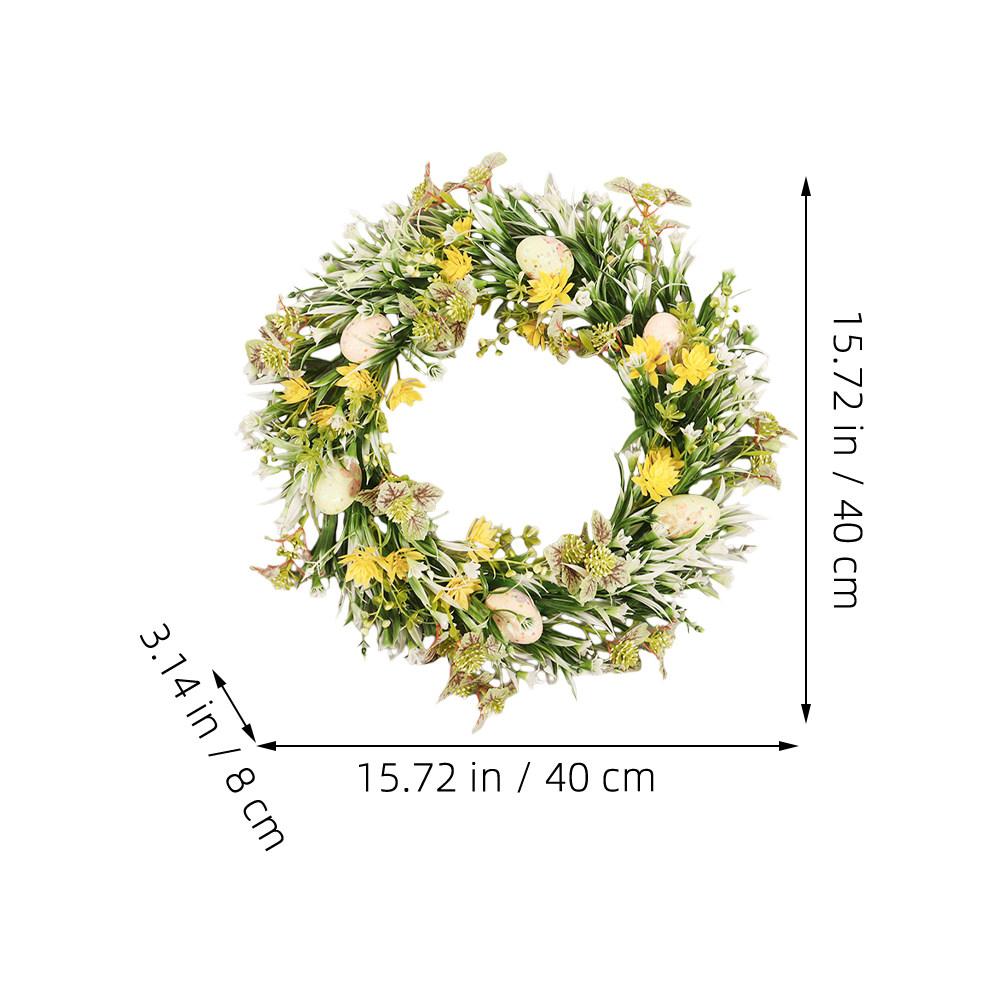 

Easter Wreath Ornament Egg Wreath Easter Garland Front Door Wreath Hanging Garland Party Spring Outdoor Floral Decoration