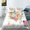 Povlečení s 3D vzorem mapy světa Jednolůžková postel Plná velikost povlaku na polštář a přikrývky 2 nebo 3 látky z mikrovlákna Pohodlná domácí dekorace