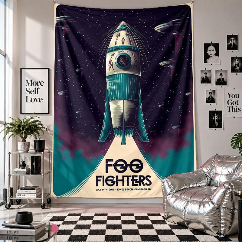 Wall TapestryFoo Fighters Art Hanging Cloth Decorative Background Cover for Room Decoration