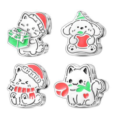 Copper Pet Dog Cat Cute Charms Beads Fit Original Bracelet Diy Jewelry Women'S Gift