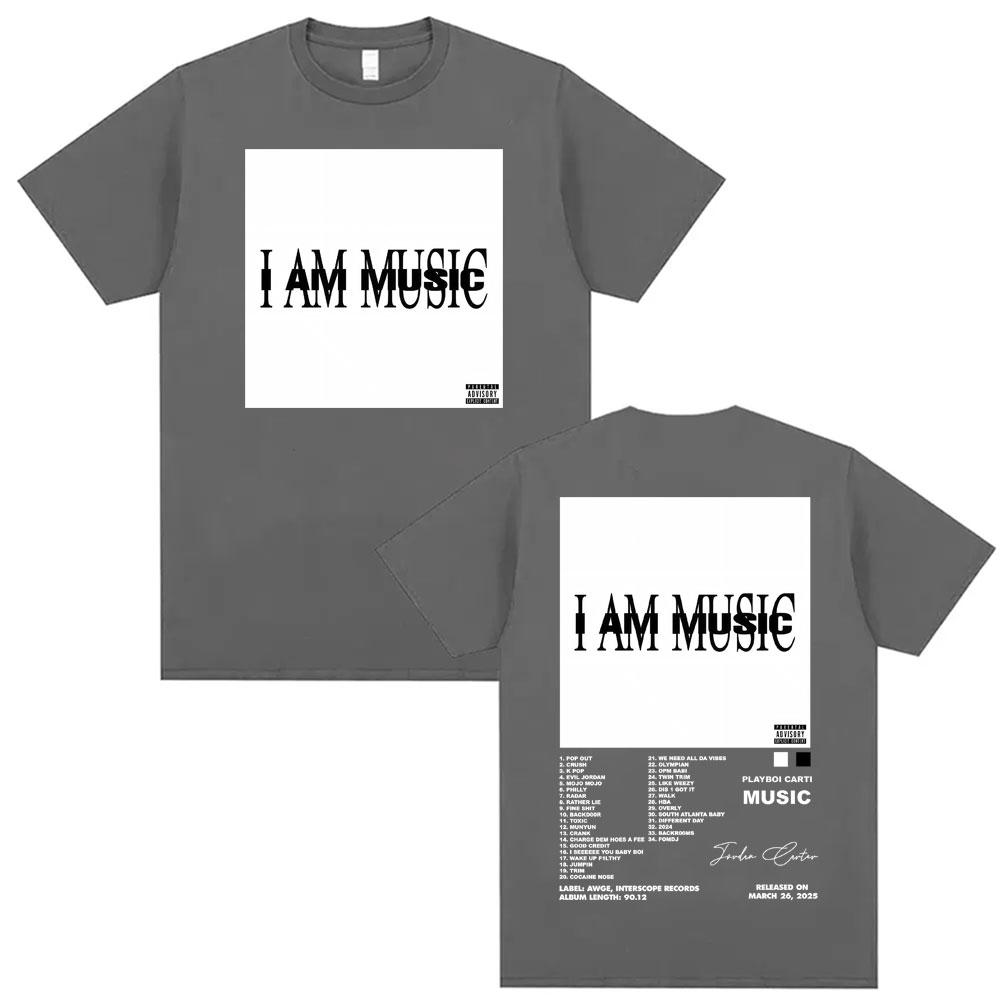 Rapper Playboi Carti I AM MUSIC Album Cover Tshirt Mens Clothing Fashion Summer Shirts Man Casual ONeck Short Sleeve T Shirt
