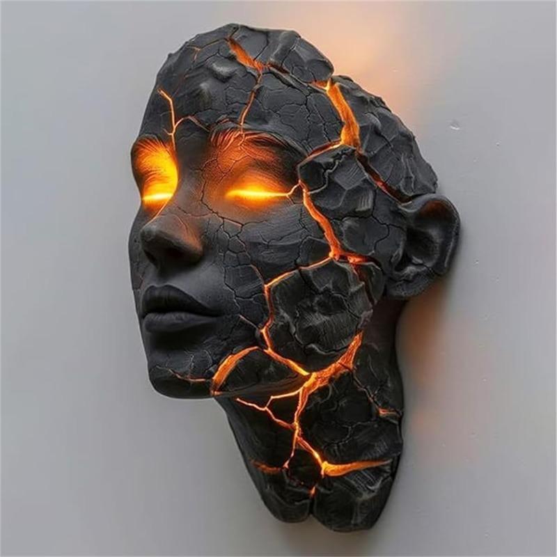 Cracked Soul Wall Light, Halloween Room Lighting Fixtures, 3D Shattered Glass Gothic Sconce for Halloween, Bedroom, Living Room Decor