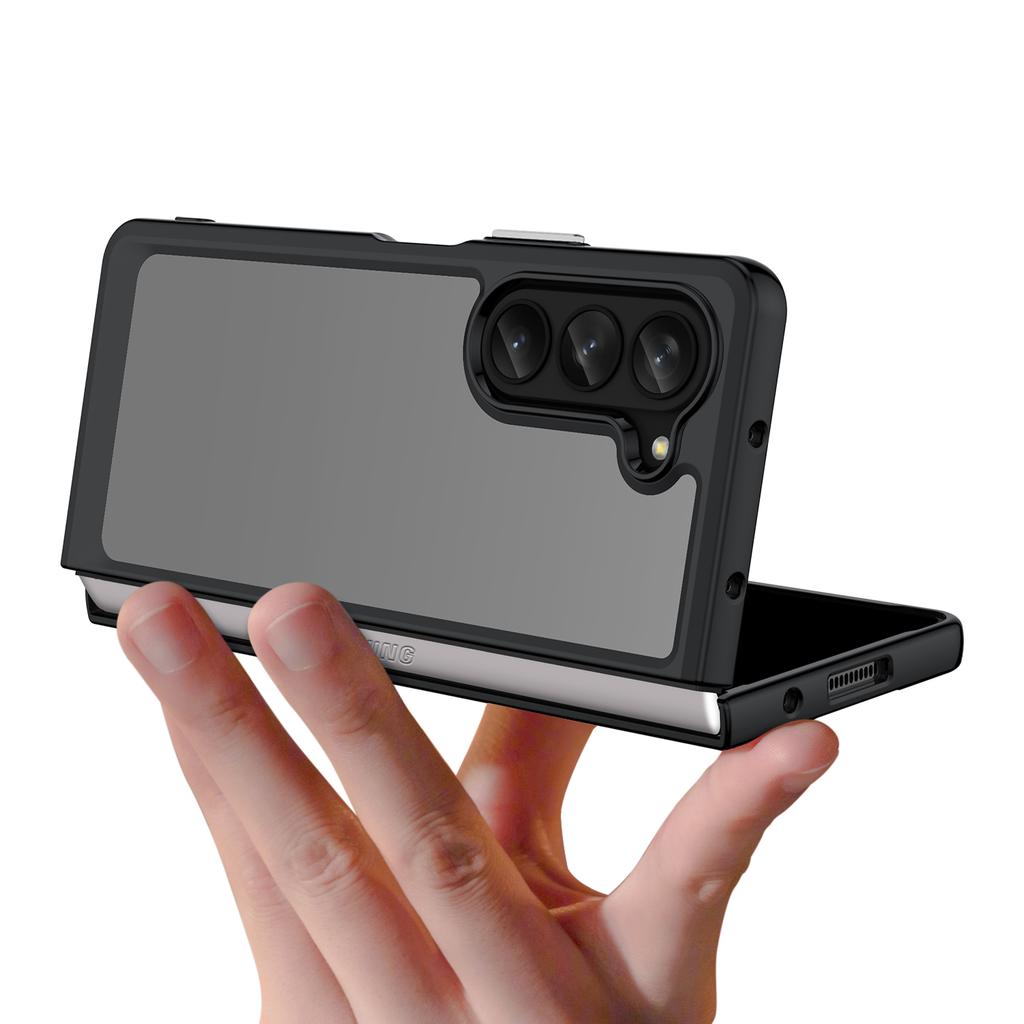 For Samsung Galaxy Z Fold5 5G Mobile Phone Back Cover TPU+Acrylic Clear Protective Shockproof Case