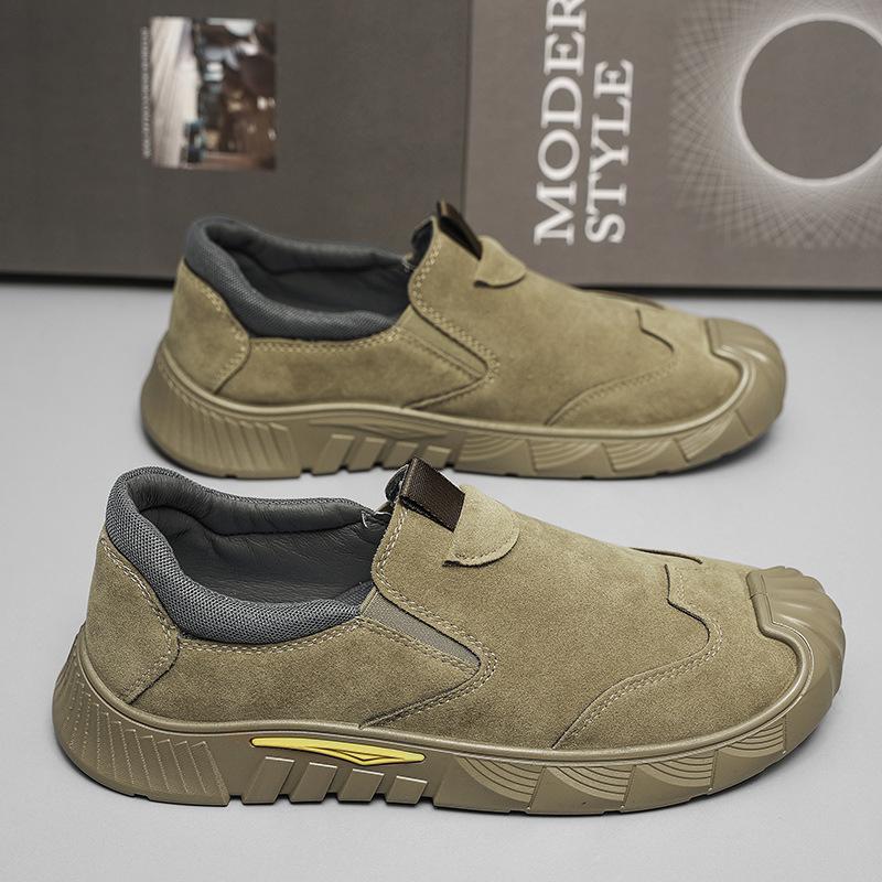 

Осенняя обувь с одной педалью, толстой подошвой, нескользящая, с низким верхом, для работы на стройплощадке, модная обувь для инструментов, повседневная обувь, мужская обувь для страхования труда 39