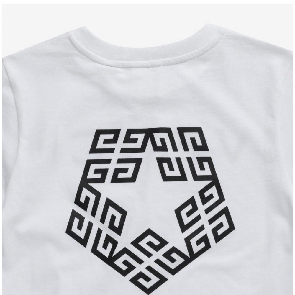 Givenchy H25447 10p 4g Star Logo Print Kids Short Sleeve Tee