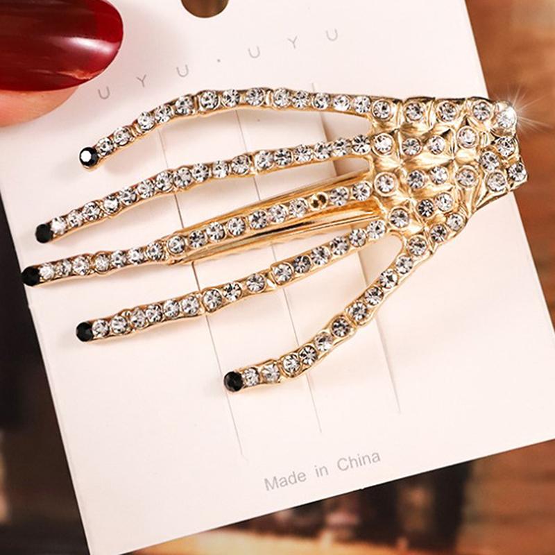 

1Pc Punk Style Skull Claw Hand Bone Hair Clips Alloy Hairpins Headband Barrettes BLACK