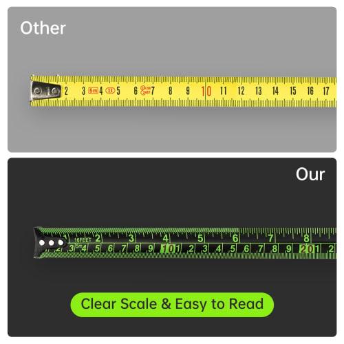 Smgda Tape Measure, 7.5m, Fluorescent Coated ABS, Auto-Locking, for Home Measuring and DIY