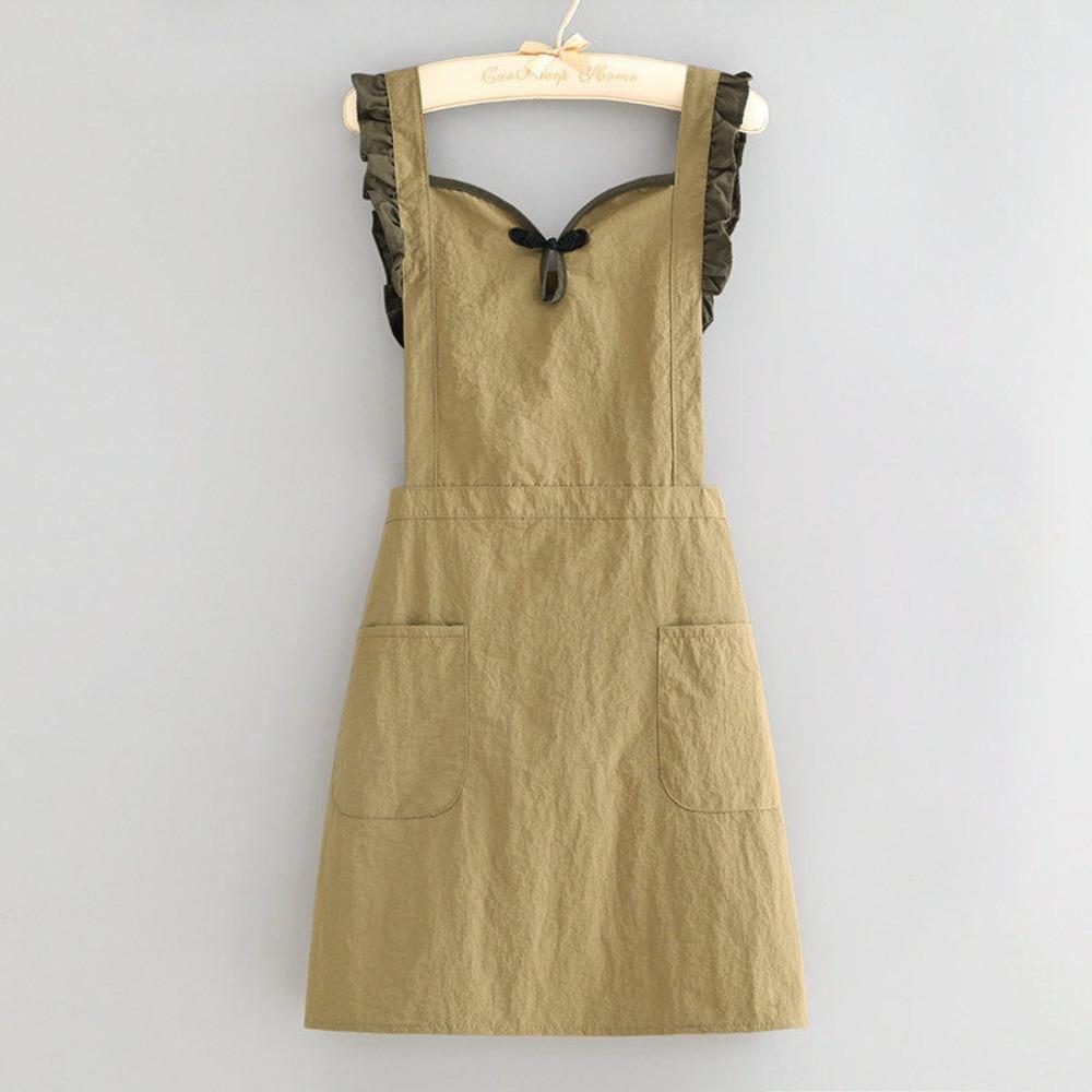 Adjustable Chinese-style Apron Breathable Cooking Apron Modern Waterproof Apron  Catering хаки