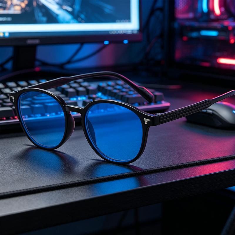 Occhiali Blocca Luce Blu con Lente Viola Tè Blu per Uomo Resistenti ai Raggi UV Occhiali da Gioco per Protezione degli Occhi e Uso del Computer