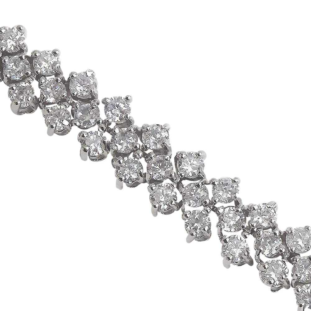 

[Your and My Jewelry Box] Tennis Bracelet, approximately 10.0 carats, silver-colored gorgeous bracelet 9418 [Gift Wrapped]
