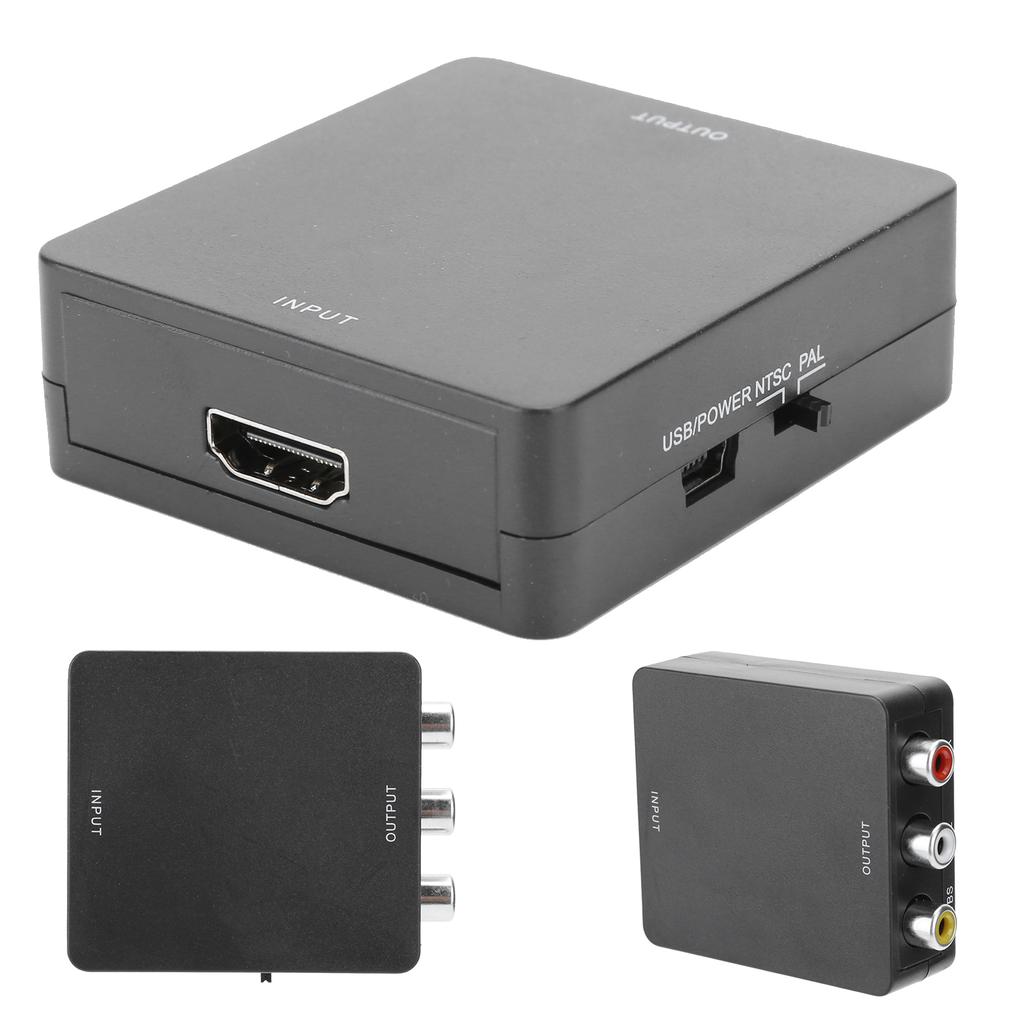Mini HDMI to AV Converter Box Video RCA AV CVSB L   R 1080P HDMI2AV Adapter HDTVBlack