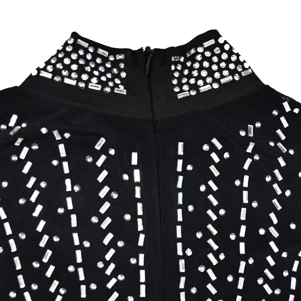 Fashion Women's Dress Solid Colour Mesh Drill Long Sleeve Long Dress