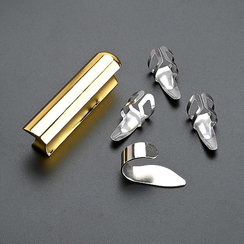 Guitar Slide Stainless Steel Tone Bar Guitar Lap Slide Tone Bar with 3Pcs Finger Picks & 1Pc Thumb Pick for Guitar Bass