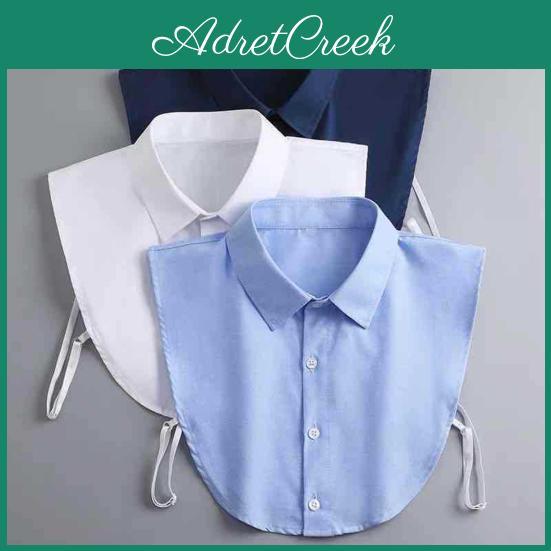Lapel Fake Adult Single Collar Breasted False Collar Adjustable Strap Solid Color Business Collar Inside Office Work Fake Shirt Collar
