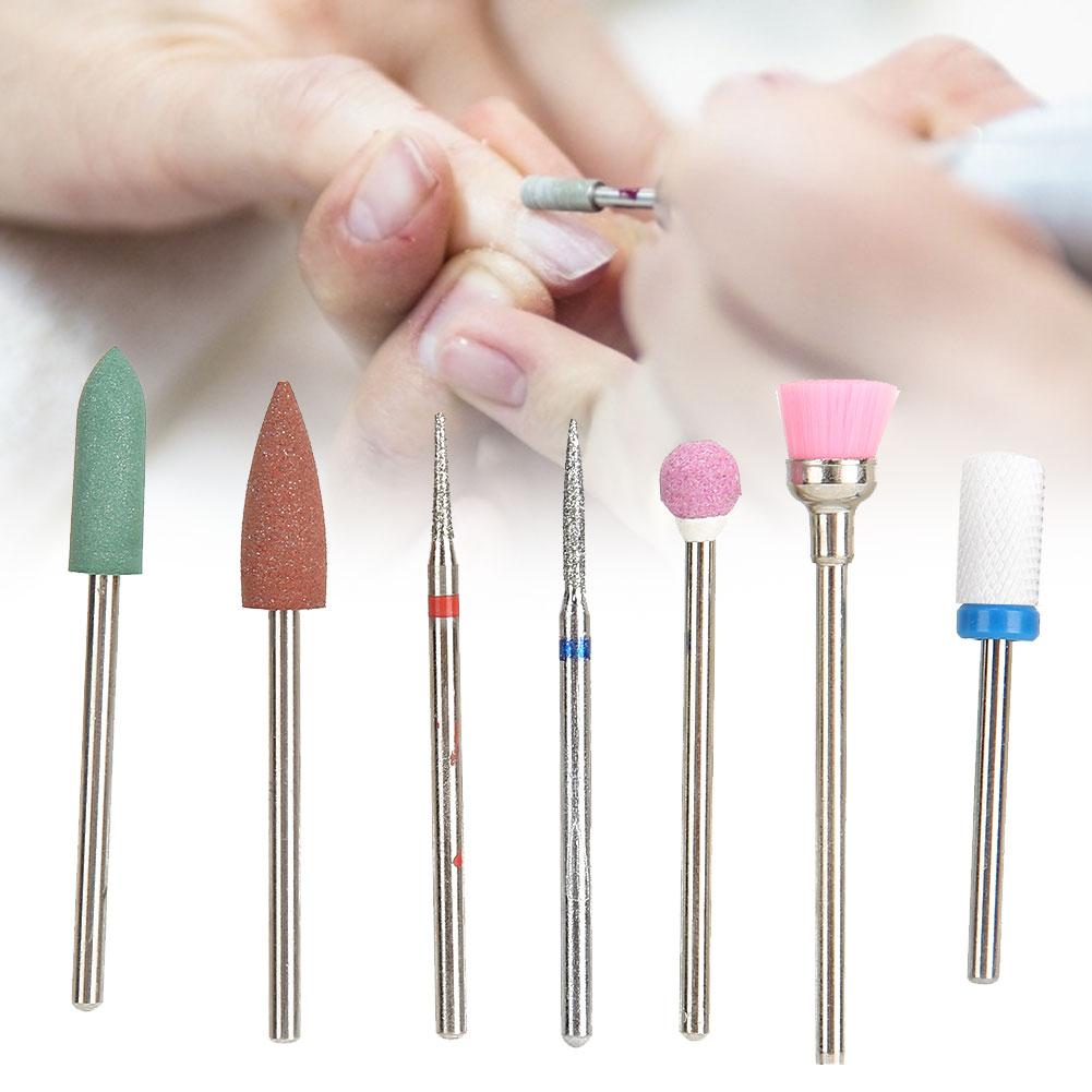 7pcs Electric Nail Drill Bits Manicure Polishing Grinding Machine Accessory