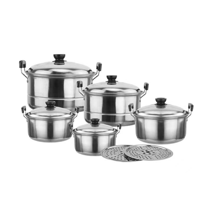 American Style Stainless Steel High Pot 5-Piece Set: Deepened, Thickened Soup & Cooking Pots for Home