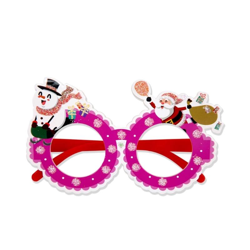 Christmas Decorations 2024 Glasses Frame Santa Snowman Eyeglasses Adult Kids Christmas Props Gift New Year Party Supply