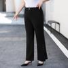 Slightly Flared Casual Pants Plaque-sized Women's Clothing Youthful and Slimming Loose and Tight High-waisted Elastic Long Pants
