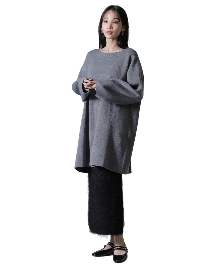 Nano Universe Mini Knit Size F Women's Dress, 020, Gray, 673-4219314