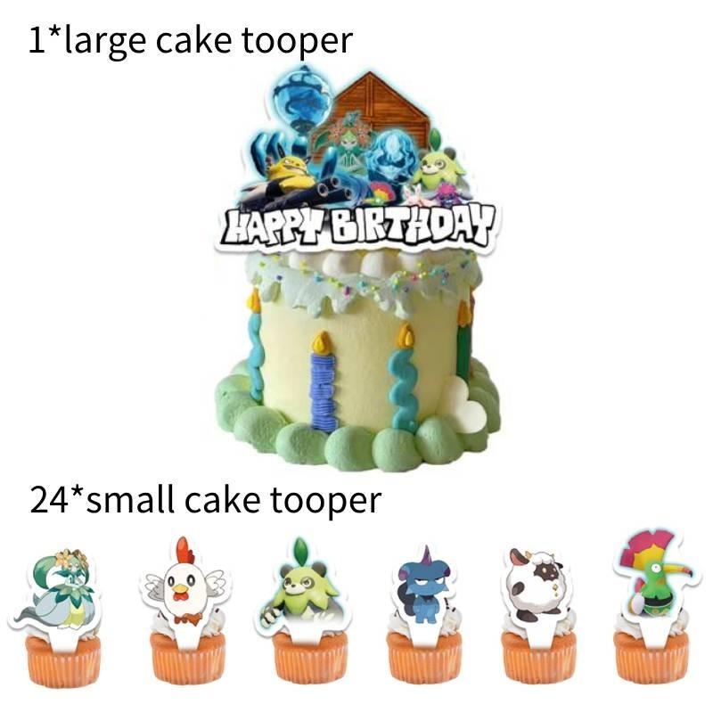 Happy Palworld Birthday Party Decoration Set With New Fantastic Beast Paru Paper Material