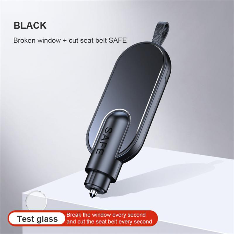3in1 Portable Car Window Breaker Keychain Shape Seat Belt Cutter Safety Hammer Life-Saving Escape Rescue Tool Key Chain