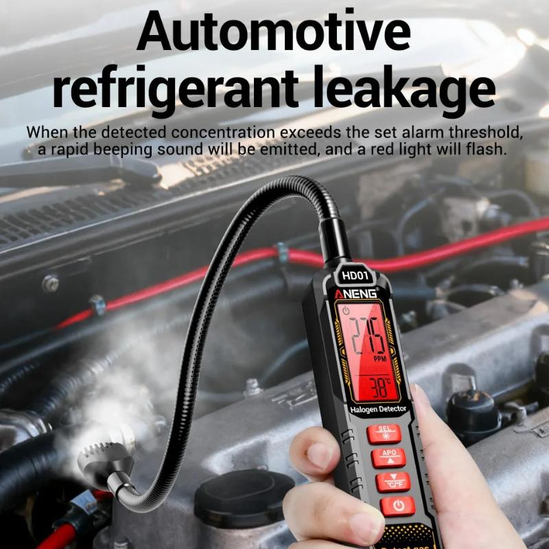 Professional Gas Leak Refrigerant Detector Automotive/ Air Conditioning Detection Audible Visual Ala Refrigerant Leak Detector for Freon Refrigerants