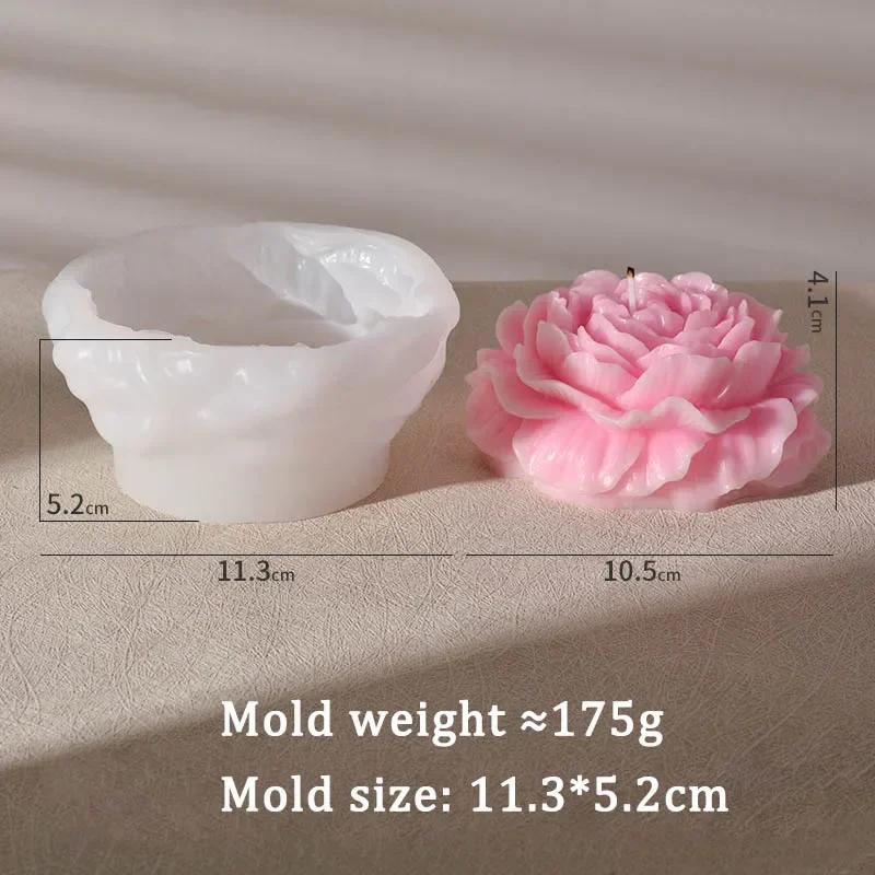 Neue 3D Große Pfingstrosenblüte Silikon Kerzenformen DIY Blumen Kerze Gips Harz Seife Schokolade Herstellung Form Valentinstagsgeschenk