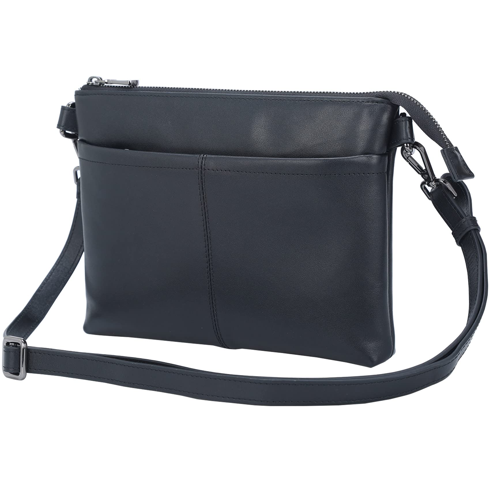 

Saccoche bag that can be hidden inside genuine leather shoulder thin iPad mini YKK nappa black olive Japanese company [TIDING] clothes, men s bag, чёрный