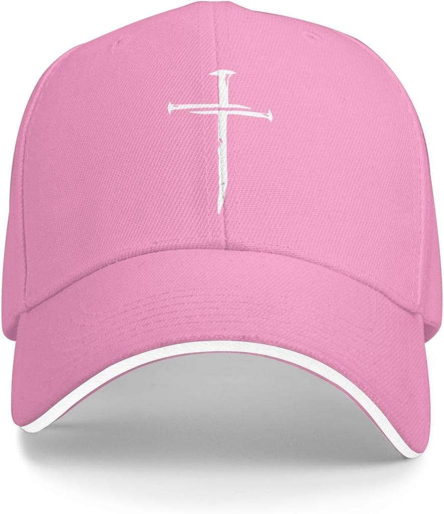 Nail Cross Baseball Cap Adjustable Polyester Casual Hat Men Women Fashionable Dad Trucker Cap