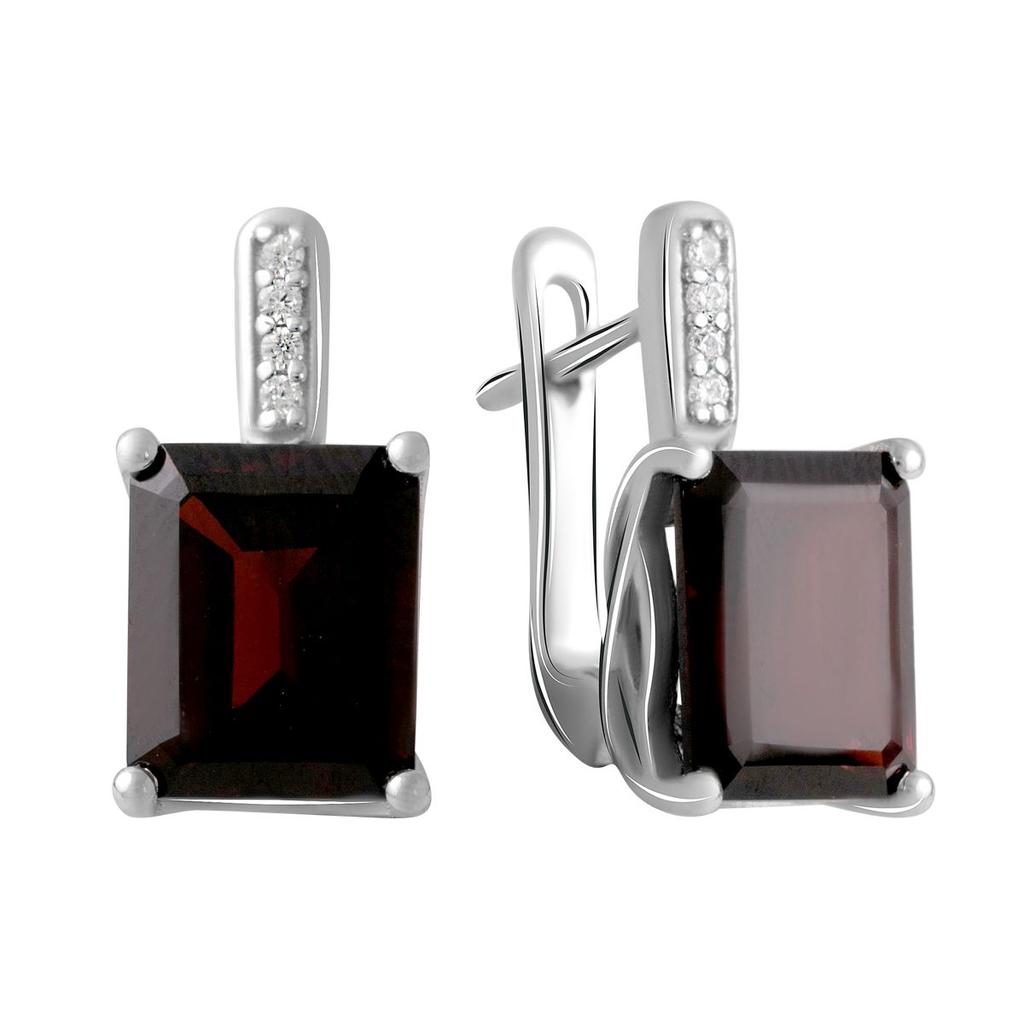 Серебряные серьги с натуральным гранатом 6.897ct (2062691)