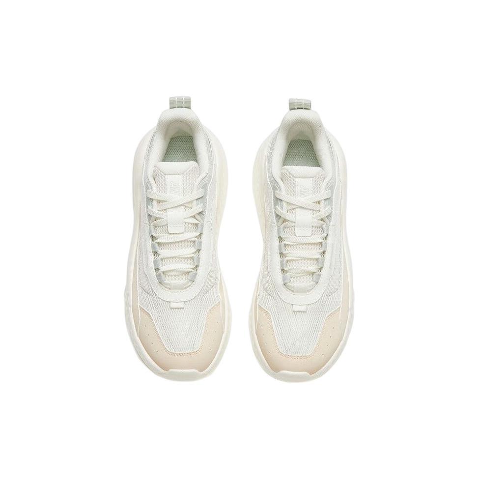 Anta Unrestrained Cushioning Slip Resistant Abrasion Resistant Low Top Sports Casual Shoes Women's White Gray Green 922328823-3